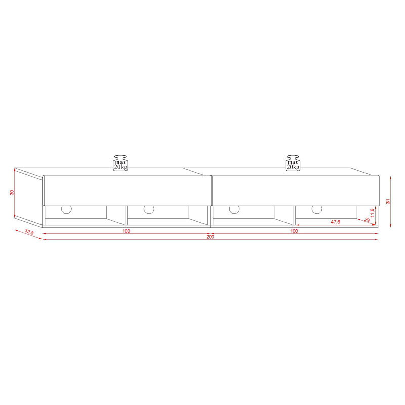 DERBY Floating TV Stand for TVs up to 77"