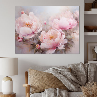 Pink Peonies Liquid Art Flower Field VI - Flower Field Wall Art