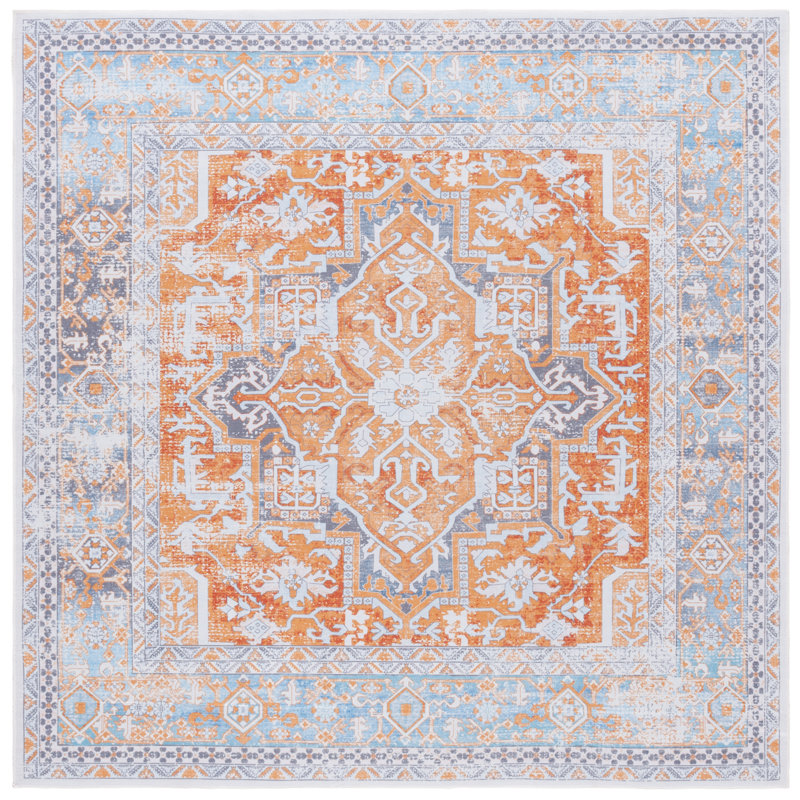Shealin Machine Washable Performance Oriental Rug, Square 6'