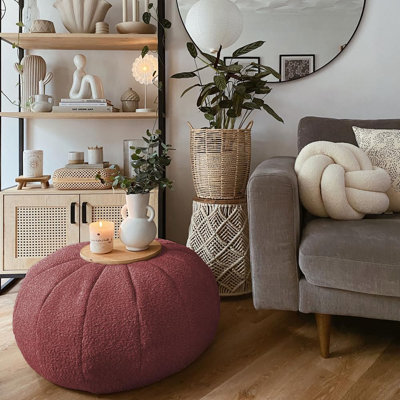 rucomfy Beanbags Snug Bean Bag Pouffe - Large Soft Footrest or Extra Seating - Home Decor Accessories for Living Room or Bedroom - Arrives Pre Filled - D62cm x H42cm