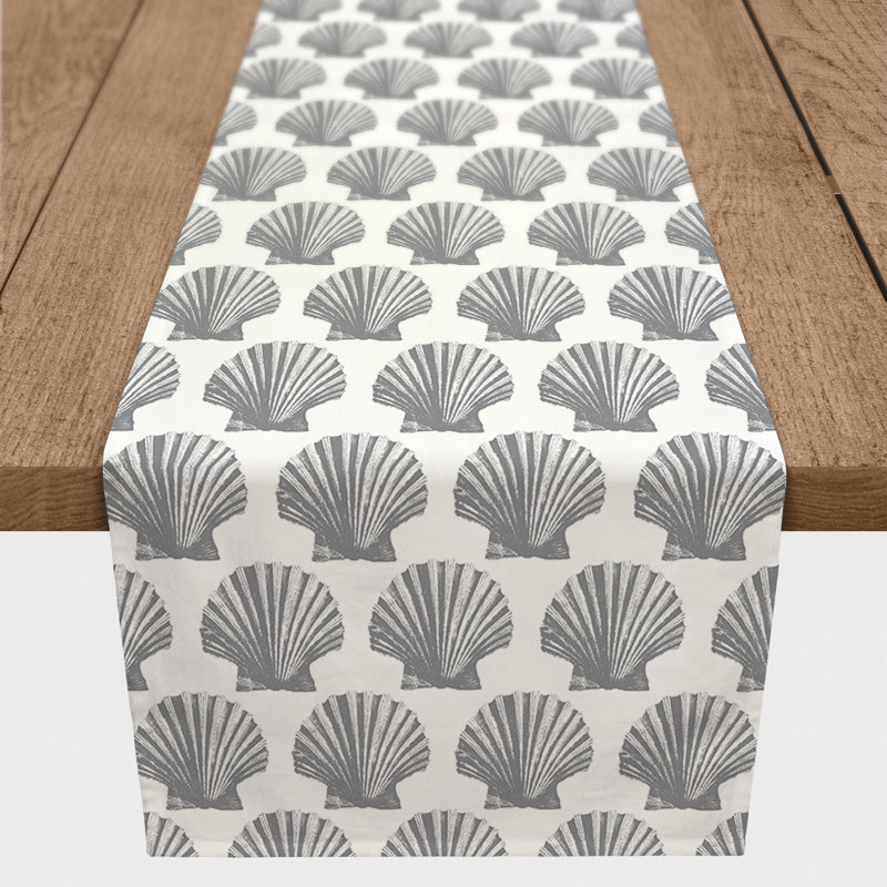 Amaya Geometric Table Runner, Gray, 90" L x 16" W