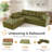 Boneless Corduroy Cloud Modular Couch,4-in-1 Flexible Combination Sectional Sofa-1211198172-1229887465