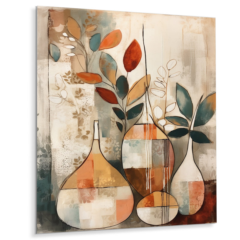 Vert et beige canalisant les vibrations bohémiennes - art mural en métal Boho Feather, H 44 po x l 34 po