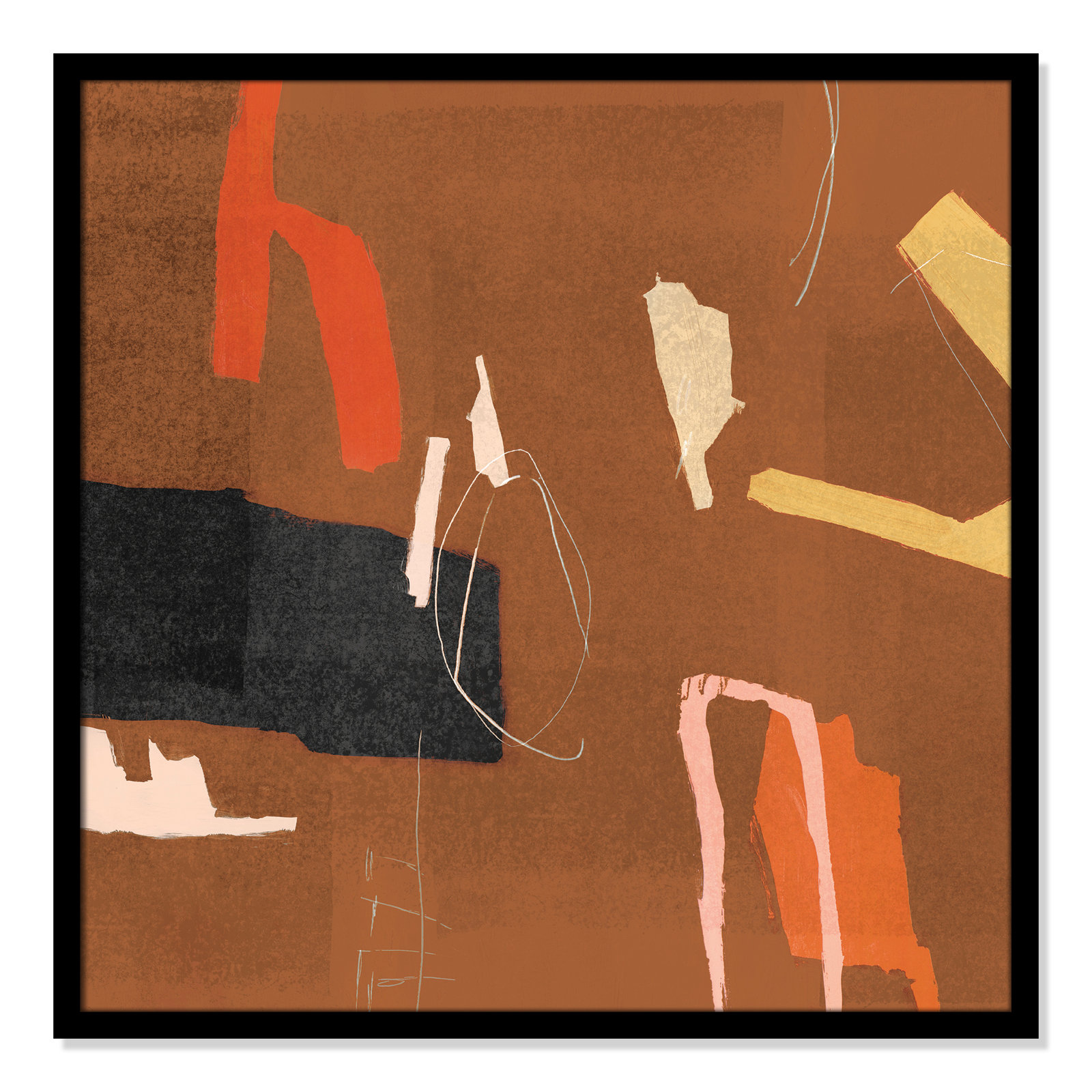 Ira "Ultra I Cinnamon Version" Painting, 27.5" H x 27.5" W x 0.75" D, Black