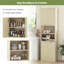 Armoire de cuisine, armoire autoportante de 75 po de hauteur avec portes et tablettes chêne clair