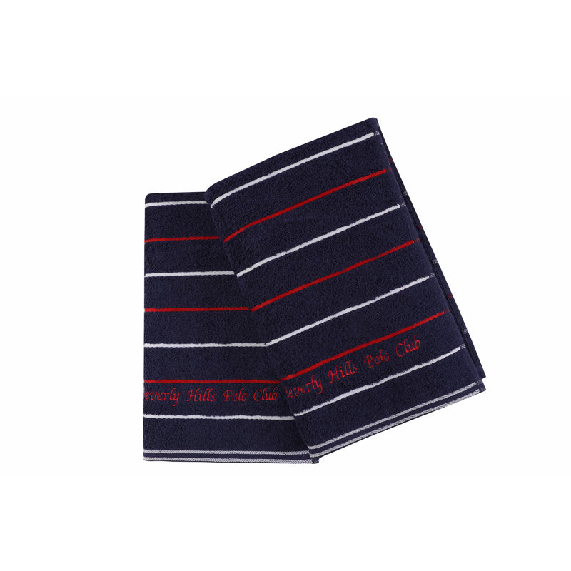 Ensemble de 2 serviettes de bain 100% coton, Bleu foncé