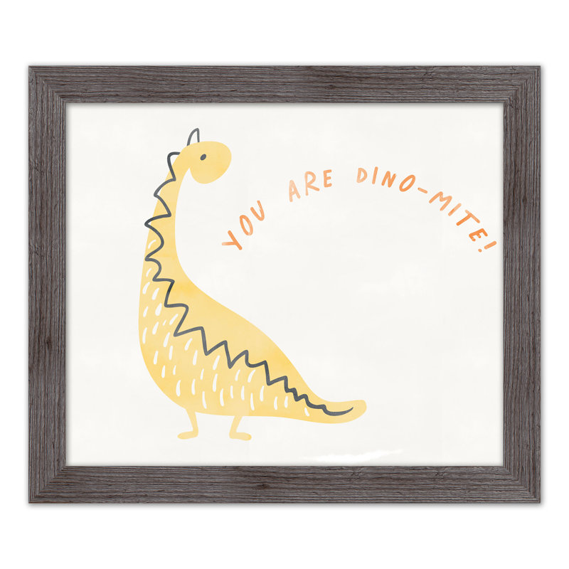 "It's Dino Mite", art encadré, H 24 po x l 20 po x P 0,75 po, Cadre gris