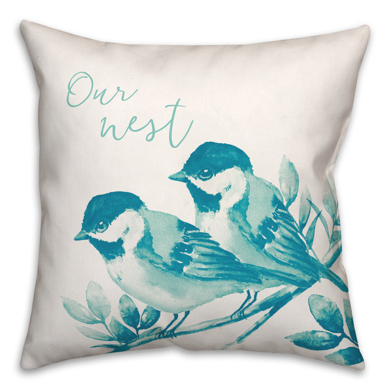 Housse de coussin d'extérieur carré et insert, Bleu sarcelle