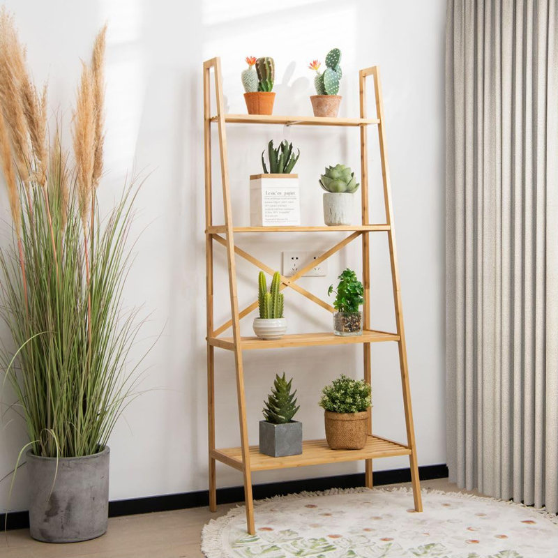 Annalotta 148cm H x 60cm W Metal Ladder Bookcase