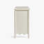 Commode Onda en bois massif à 6 tiroirs avec poignées en métal, fini ivoire et base festonnée, idéale pour une chambre de style campagnard.-2142795517