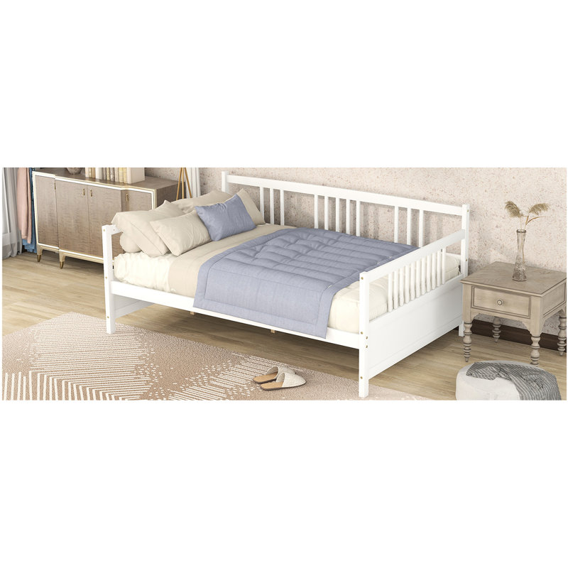 White Full Size Daybed With Firm Support Legs, Design, Multi-Purpose For Bedroom & Living Room, Extra Storage Feature White, Hardy And Long-Lasting, For Potential