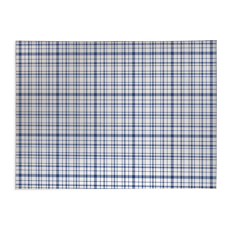Tapis de bureau léger à carreaux Liz, L 6 pi x L 4 pi, Marine