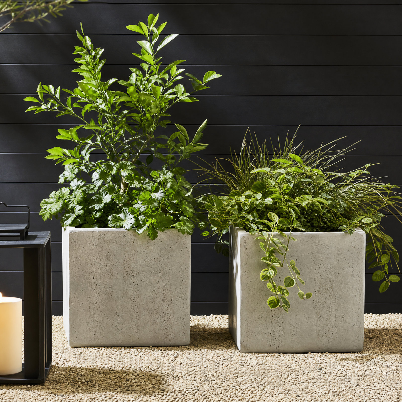 Pot Planter, White, 2, 18.75" H x 21.5" W x 21.5" D
