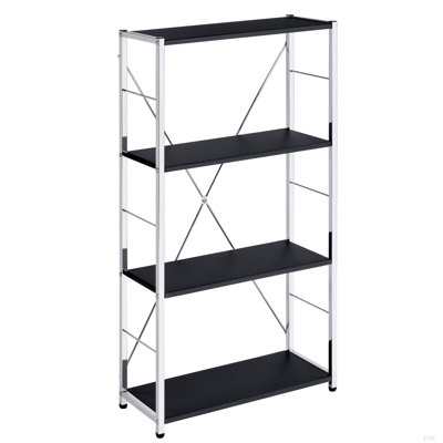 Chrome 4-Tier Rectangular Bookshelf (Bookshelf)