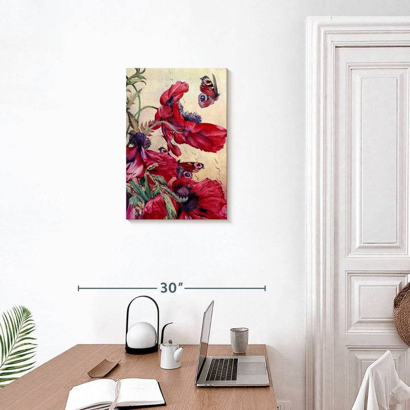 Harnek Poppy Nature Study 1917, H 24 po x l 16 po