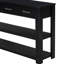 Élégante console en bois de pin noir, 4 tiroirs, 2 tablettes, console décorative en bois de pin, mobilier de maison moderne