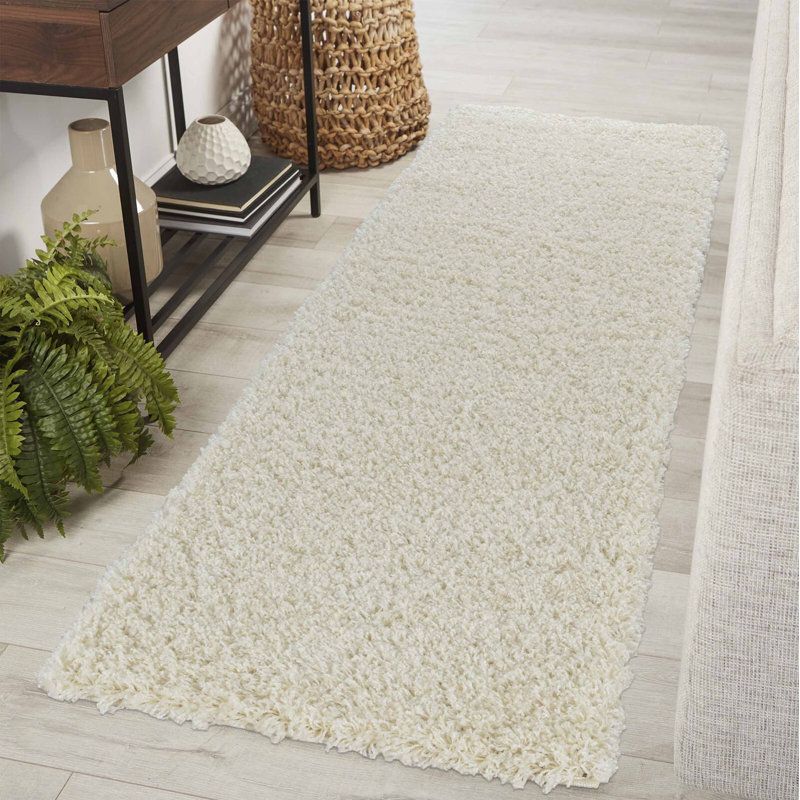 Esterly Ivory White Rug, Runner 60 x 220cm