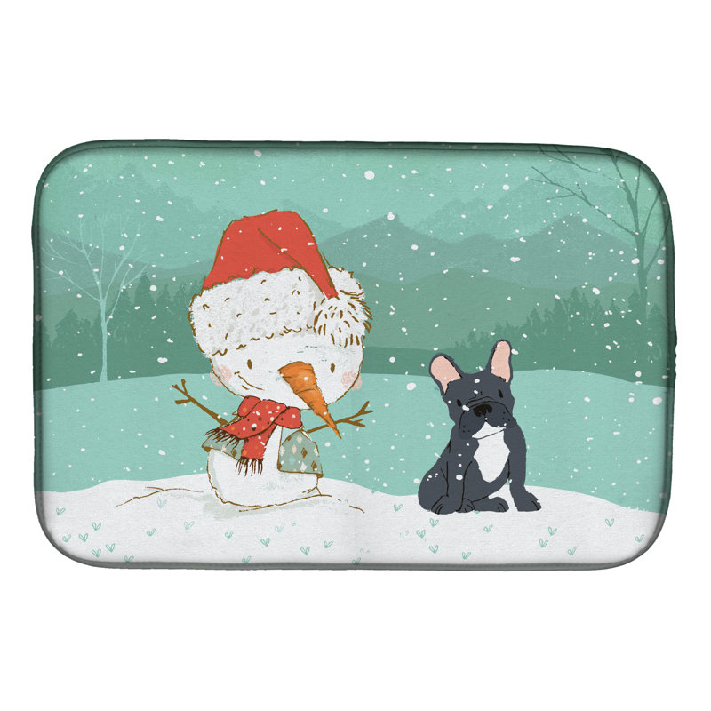 Snowman Christmas, Black French Bulldog