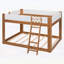 Grand lit superposé bas, lit superposé convertible en bois avec échelle réversible et garde-corps de sécurité, noyer-1381297496