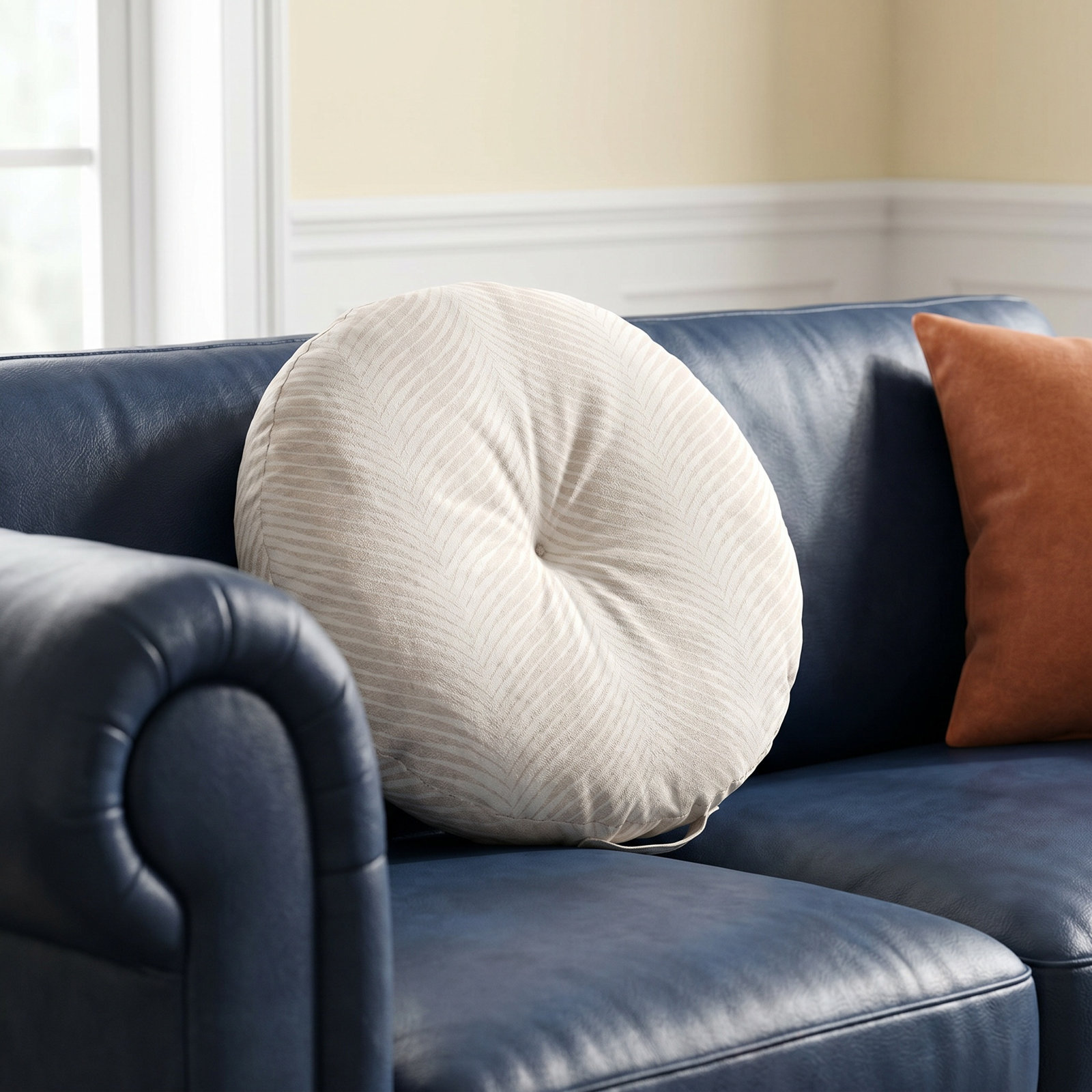 Antonia 24" x 24" Sunbrella® Throw Pillow, Beige