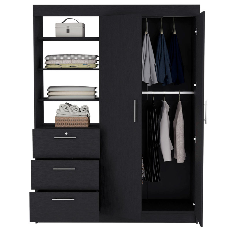 Armoire pour vêtements, chambre à coucher, Noir