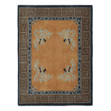 Art Deco Hand Knotted Wool Geometric Area Rug