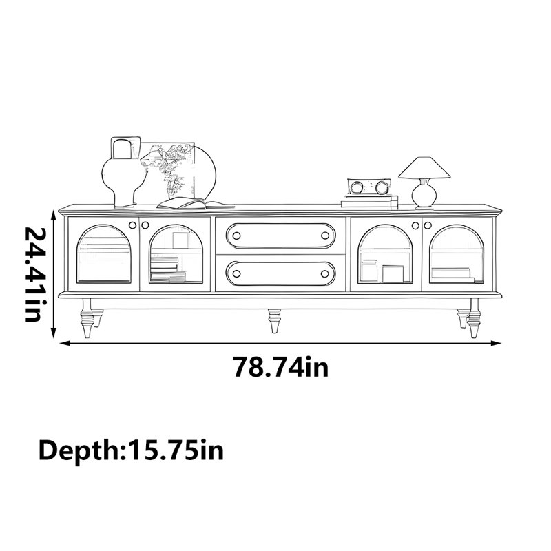 Meuble télé populaire américain, 78.74"