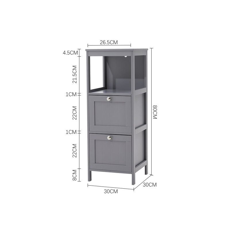 Huber Freestanding Bathroom Cabinet, Grey
