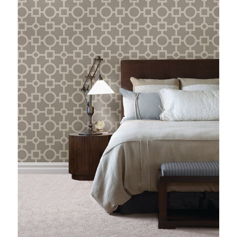 Rouleau de papier peint L 33 pi x l 20,5 po Duffield Matrix, Taupe