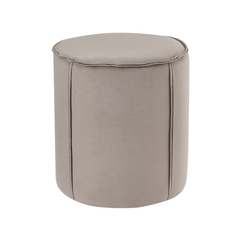 SEDONA 40cm Wide Oval Solid Colour Pouffe Ottoman, Beige