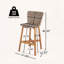 Ensemble de 2 tabourets de bar d'extérieur Lymington avec bois de teck et osier brun clair-1141469476