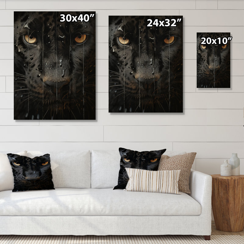 «Black Black Panther», rencontre abstraite sur bois, H 20 po x l 10 po x P 0,78 po