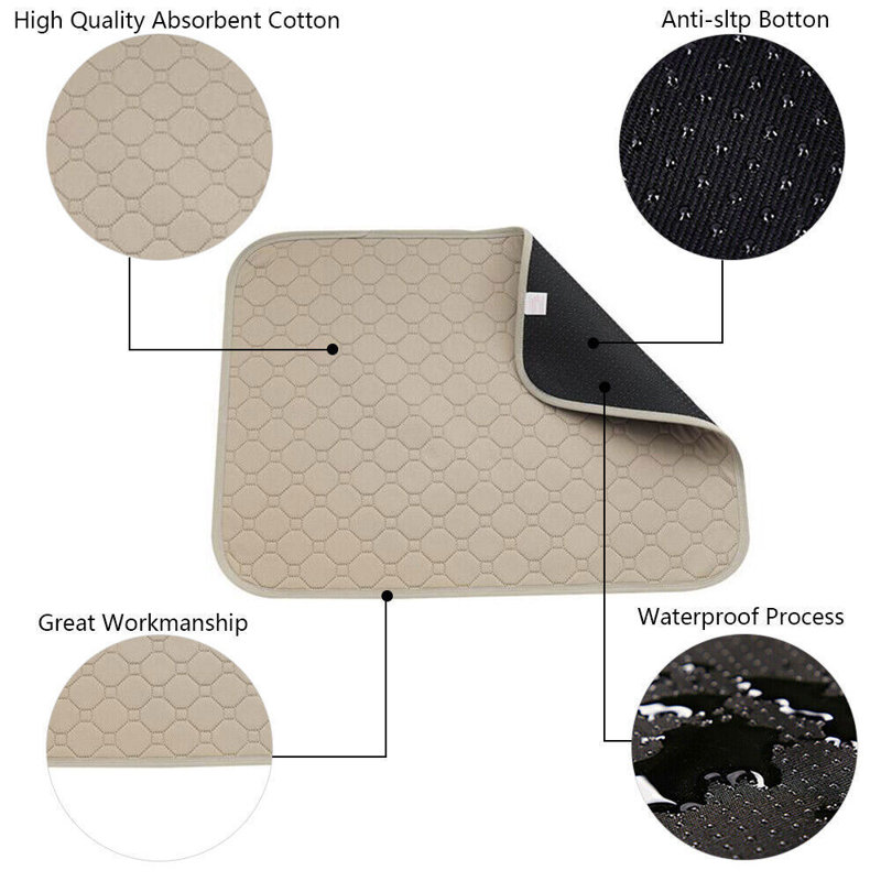 Multifonction lavable pour chiot Pee Pads à absorption rapide réutilisable pour chien, Grand (l 59 po x P 35,4 po)