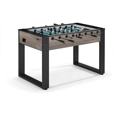Brunswick Striker Foosball Table – Sturdy Metal Frame with Counterbalanced Men, Non-Slip Handles & Built-In Leveling Boots, Black & Natural Wood Finish