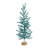 Turquoise Pine Tree with Wood Base (Set of 2)