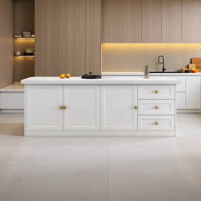 White light luxury Kitchen Island by Everly Quinn