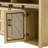 Farmhouse Sideboard With Sliding Barn Door, Mesh Panels And Open Storage-1257280617