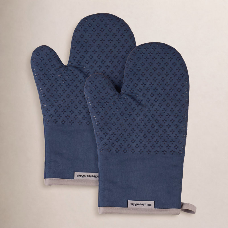 KitchenAid Asteroid Solid Textured Oven Mitt, Blue Willow