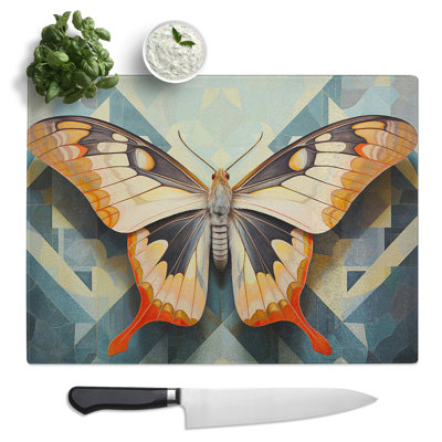 Moth Geometric No.2  Glass Chopping Board