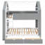 Lit superposé double avec tiroirs et tablettes de rangement, lit superposé en bois avec bande lumineuse, blanc et gris-177336906