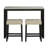 Transitional Bar Table Set With Upholstered Tufted Stools,Set Of 3