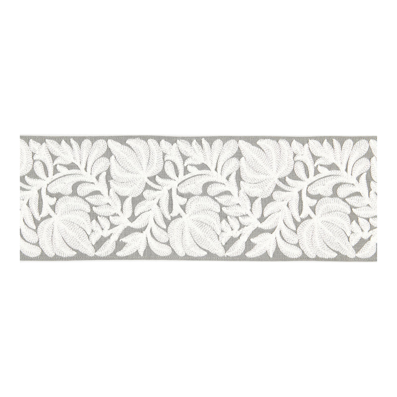 Botanica Coventry Embroidered Tape Fabric, French Gray