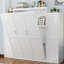 Cadre de lit plateforme multifonctionnel pliable, lit double, 2 garde-robe et tablette de rangement, blanc, pour chambre d'amis - cadre de lit blanc avec fonction