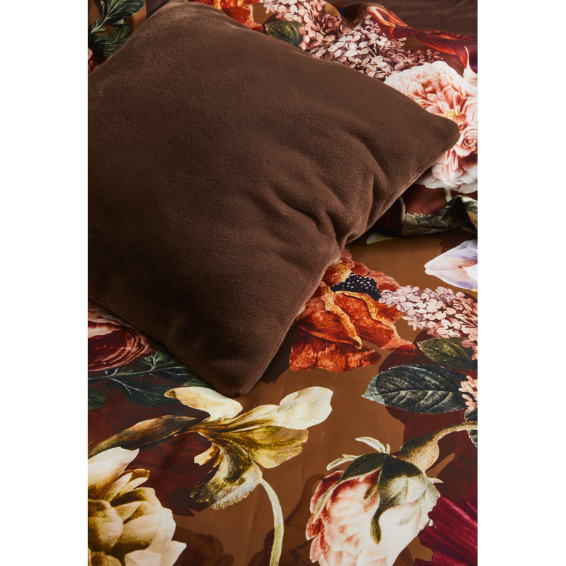 Furry Square Cushion, Chocolate