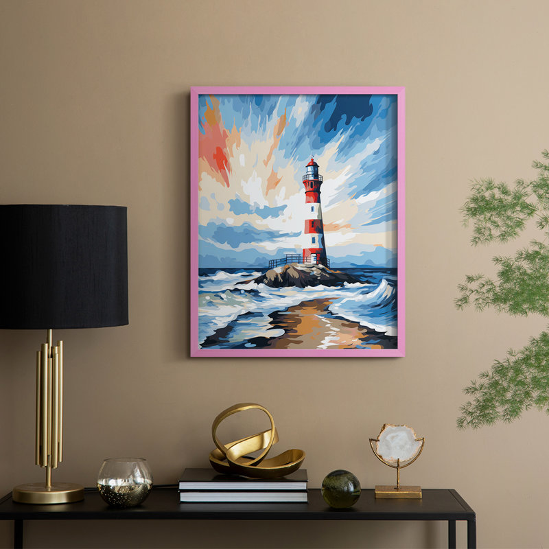 NAUTICAL Series Dxxx, reproduction encadrée - bois massif, H 21 po x l 17 po, Rose