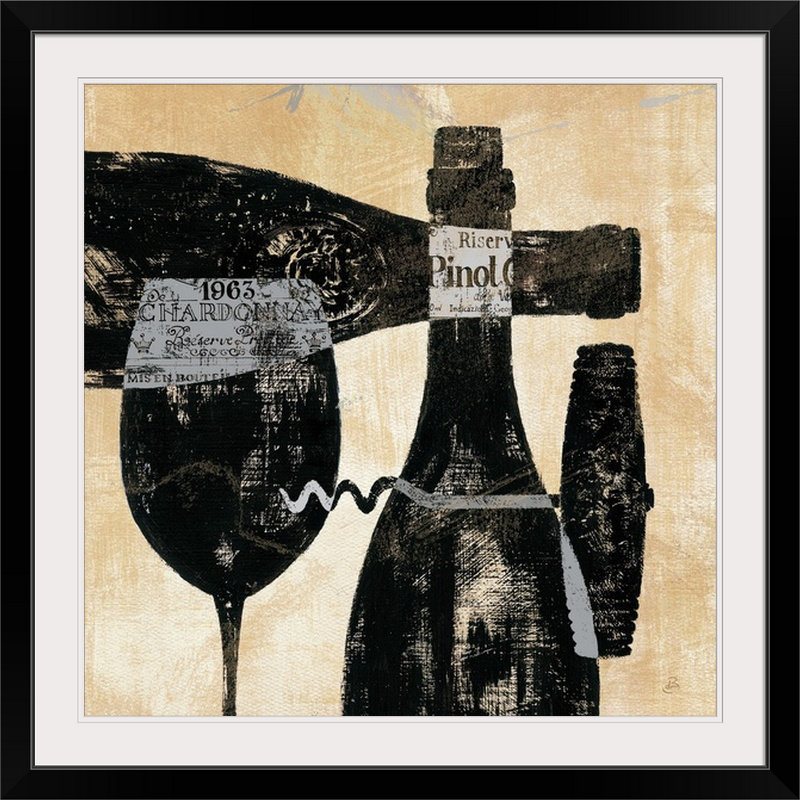 « i », reproduction d’impression brissonnet, Wine Selection, H 8 po x l 8 po x P 1,5 po, Toile