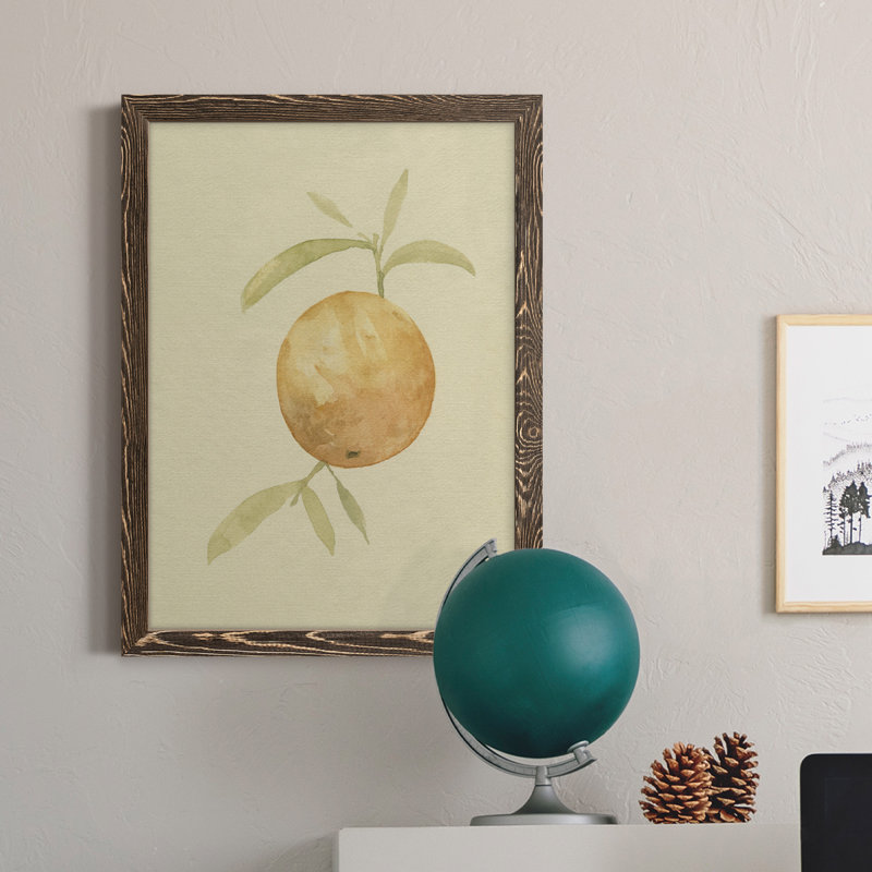 Dappled Oranges III - Peinture sur toile encadrée, H 20 po x l 24 po x P 1 po, Cadre noyer