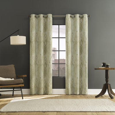 Sonora Snakeskin Trellis 100% Blackout Grommet Curtain Panel