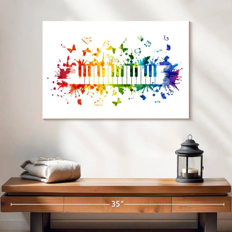 Abarca Rainbow Piano Keyboard, 16" H x 24" W