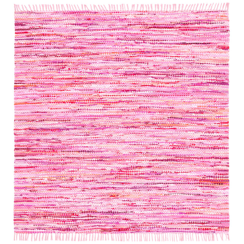 Tapis couleur unie en coton recyclé Ashburt, Carré 6 pi